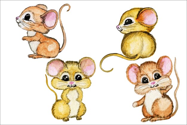 Lindos juguetes de acuarela animales clipart para niños Ilustración de conejo bebé encantador Oso de conejos