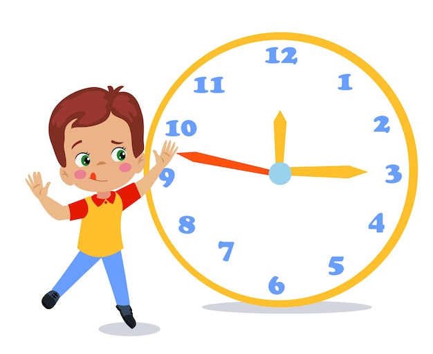 Lindos niños felices con reloj