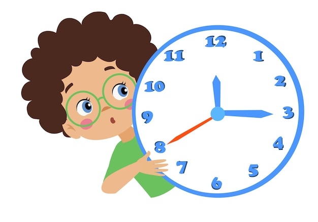 Lindos niños felices con reloj