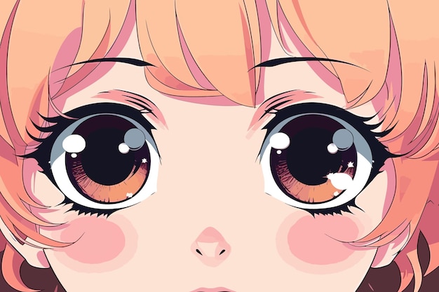 Lindos ojos de anime Dibujos animados coloridos personajes de anime lindo Ilustración vectorial