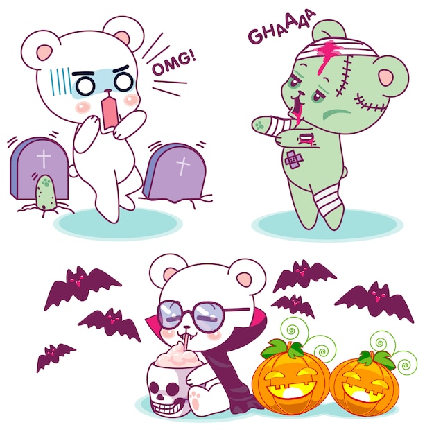 Lindos osos de terror de halloween