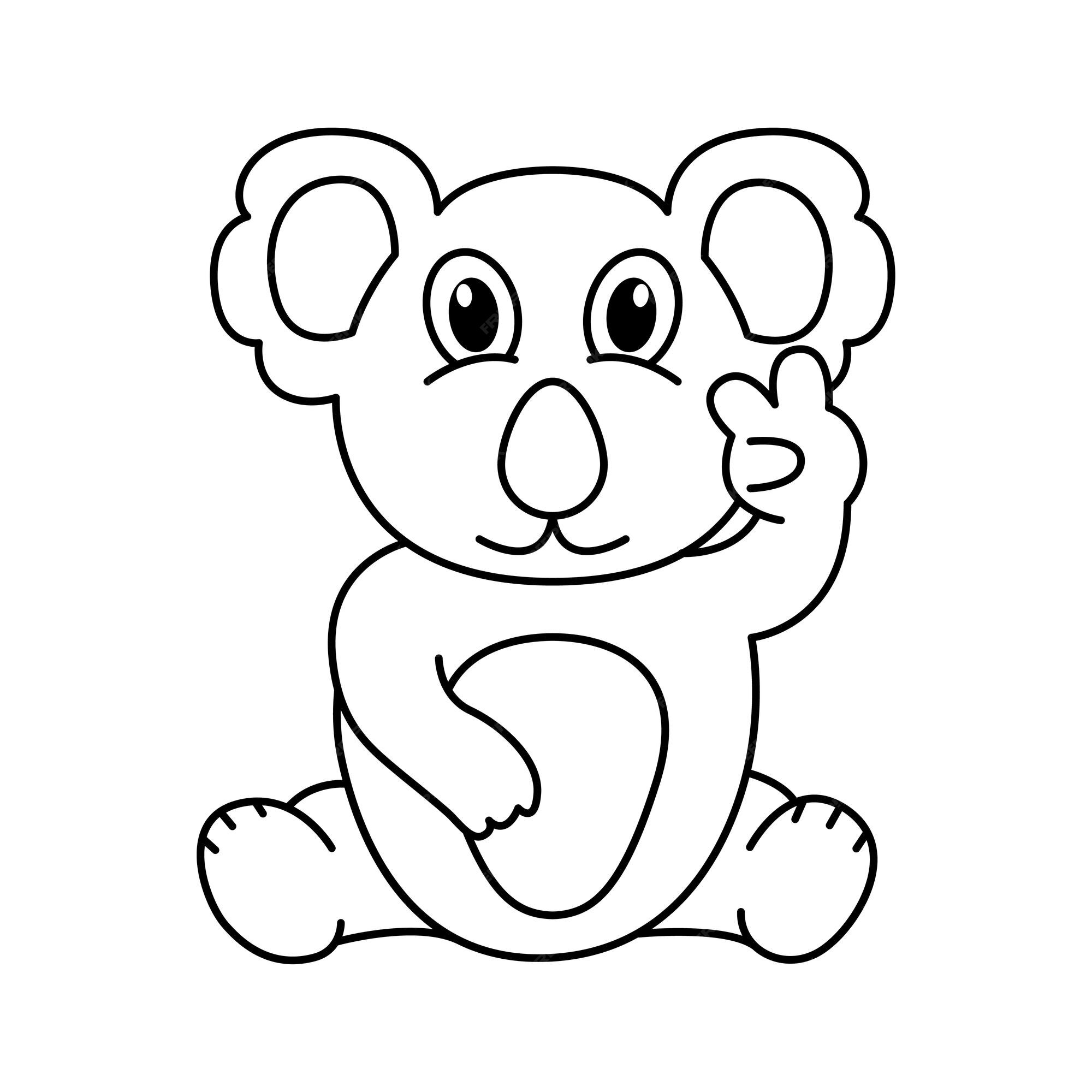 Lindos personajes de dibujos animados de koala ilustración vectorial para niños libro para colorear | Vector Premium Lindos personajes de dibujos animados de koala ilustración vectorial para niños libro para colorear | Vector Premium