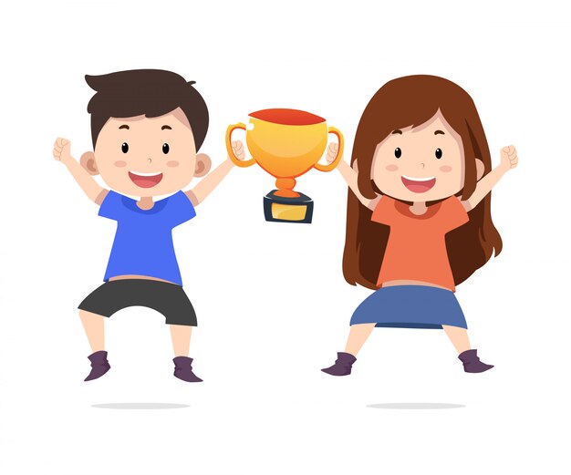 Lindos personajes infantiles con trofeos