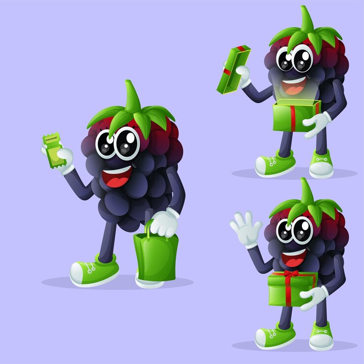 Vector lindos personajes de mora recibiendo regalos