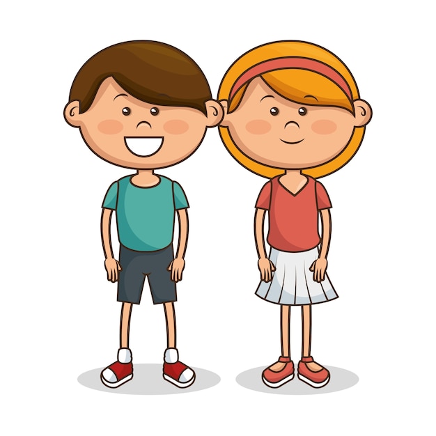 Vector lindos personajes de niños pequeños