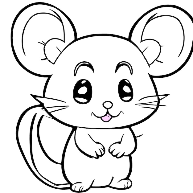 Lindos ratones para colorear página ilustración vectorial arte lineal