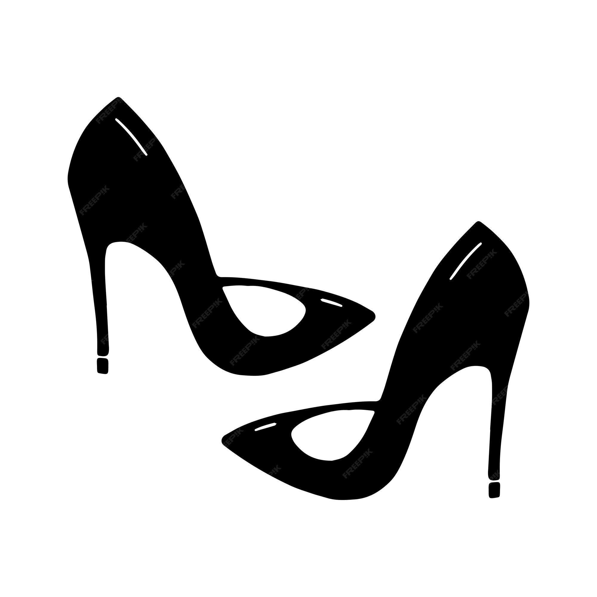 Lindos tacones de aguja dibujados a mano. aislado sobre fondo blanco. ilustración de stock vectorial. | Vector