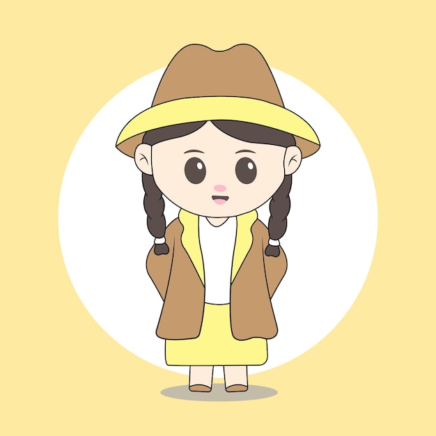 Vector lindos trabajadores de personajes para niña