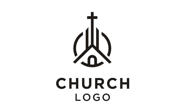 Line art Church / Christian logo design