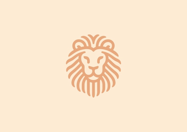 Line Art Lion Logo Un león majestuoso creado con líneas dinámicas afiladas que encarnan el liderazgo y el coraje