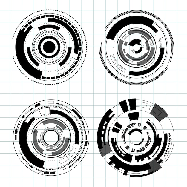 Línea abstracta creative concep technology.set de vector