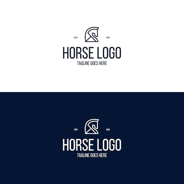 Línea abstracta estilo arte caballo animal logo diseño inspiración