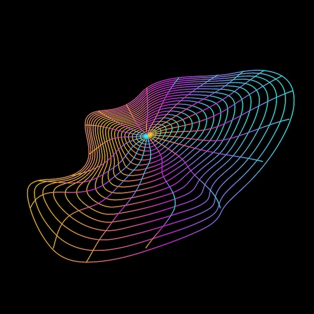 línea abstracta forma gradiente color telas de araña