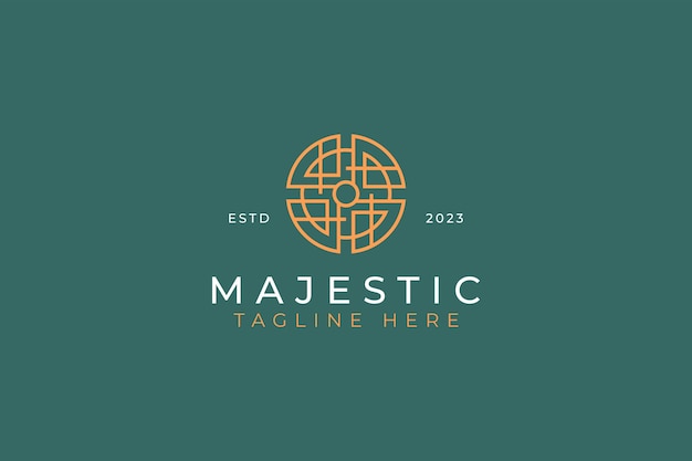 Línea abstracta geométrica antigua majestuosa Círculo Logo Premium Business Company Símbolo creativo