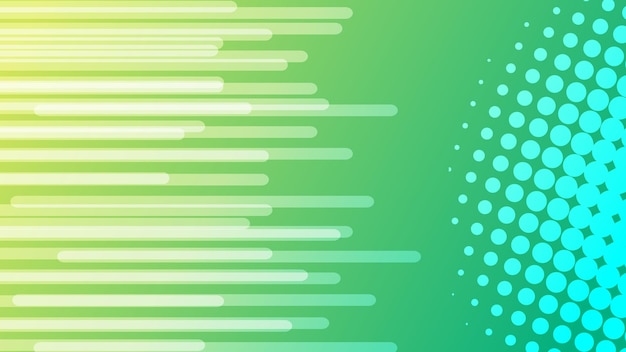 línea abstracta y punto en el fondo de iluminación verde para un elemento de diseño gráfico moderno