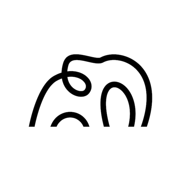 línea Africano indio Elefante Logo Elefante Icono del logotipo