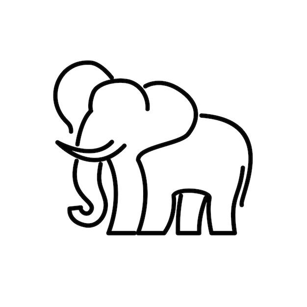línea Africano indio Elefante Logo Elefante Icono del logotipo