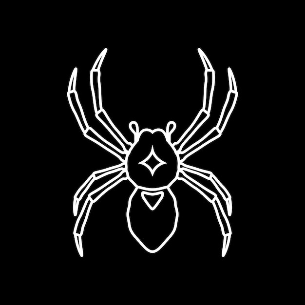 línea de araña fresca vector de diseño de logotipo mínimo