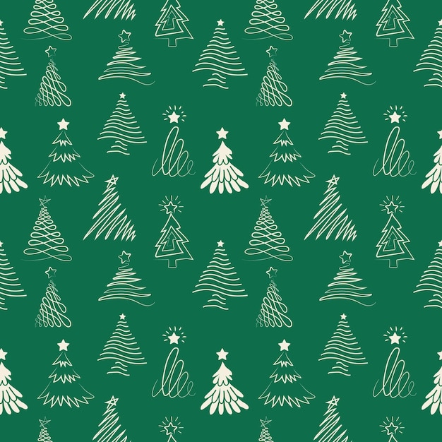 Línea de árbol de Navidad sobre un fondo verde aislado