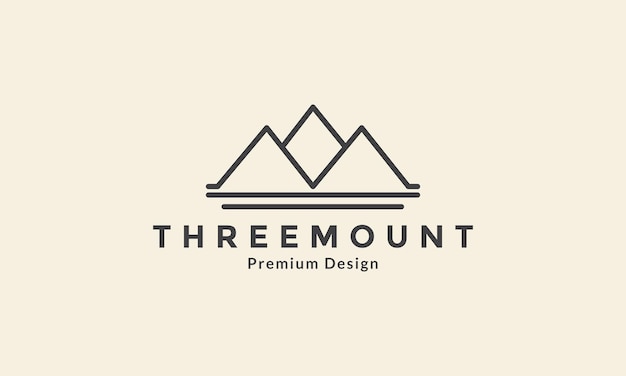 Línea de árbol simple montaña logo vector icono símbolo diseño gráfico ilustración