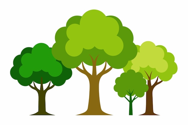 una línea de árboles con diferentes colores y las palabras árboles