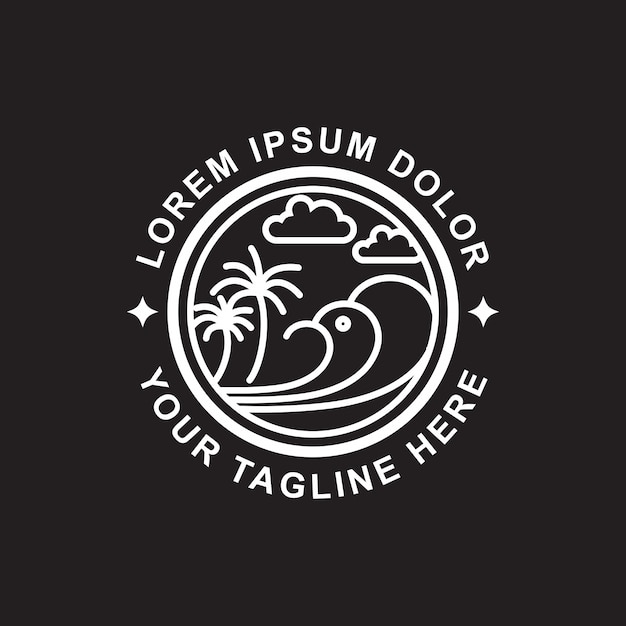Línea Art Beach Logo Design