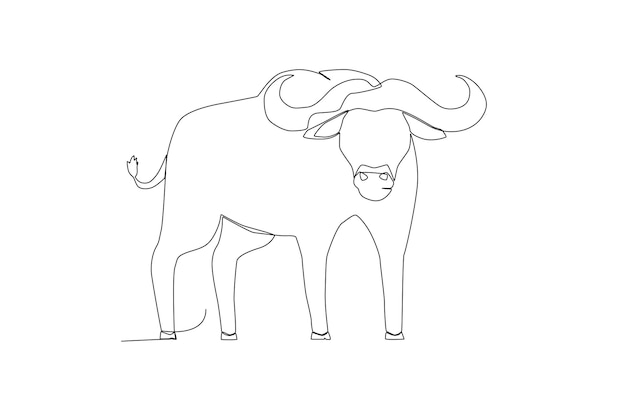Una línea de arte de búfalo salvaje