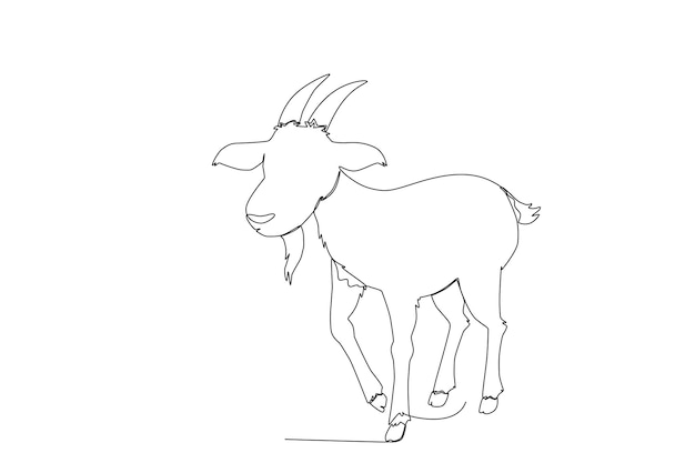 Vector una línea de arte de cabra flaca