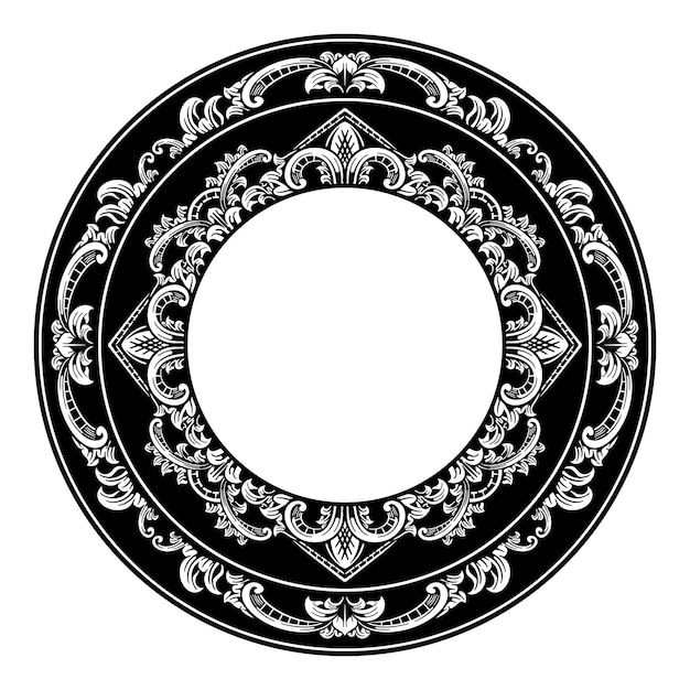 línea de arte de hermosos adornos decorativos tallados