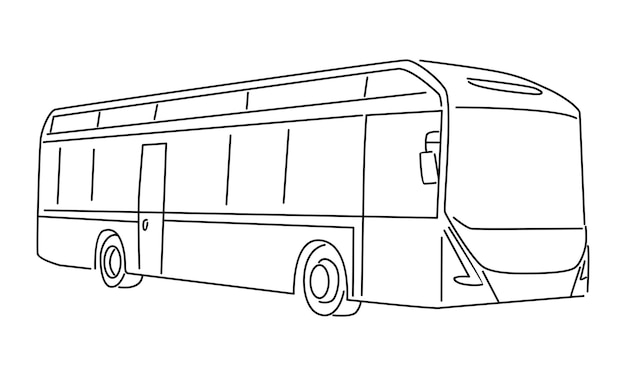 línea de arte de la ilustración de vector de autobús