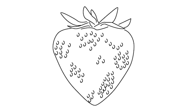 línea de arte de la ilustración de vector de fresa