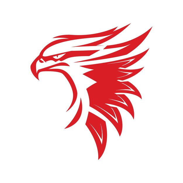 línea de arte Jefe Mascota Eagle Escuela Ilustración del logotipo simple