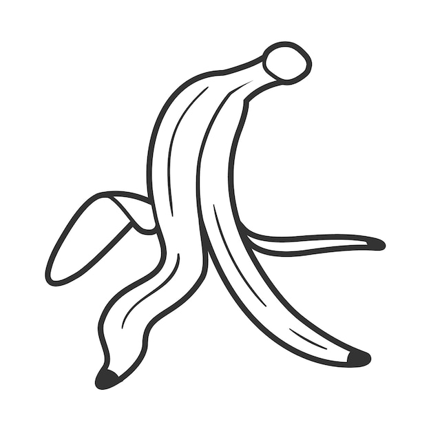 Línea de arte de plátano aislado en fondo blanco