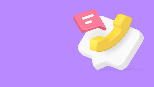 Línea de ayuda de línea directa soporte al cliente servicio de helpdesk banner copia espacio icono 3D vector realista