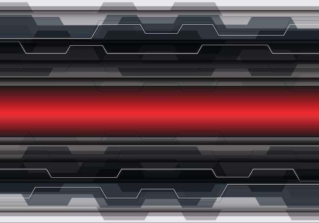 Línea de bandera de la luz roja en el polígono gris dmodern futurista.