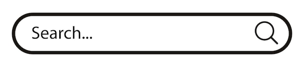 Línea de barra de búsqueda color negro aislado sobre fondo blanco para el sitio web ui ux vector 10 eps