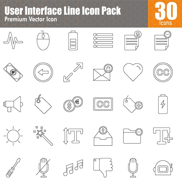 Línea básica del paquete de iconos