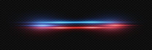 Línea brillante de luz resplandor mágico de neón haz de luz en un fondo transparente