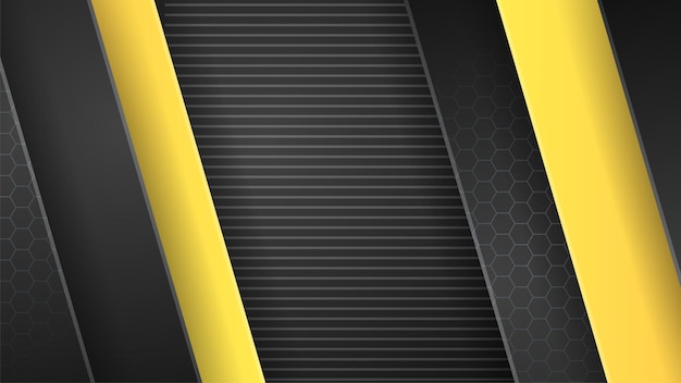 Línea brillante sobre fondo de diseño geométrico de Memphis abstracto colorido amarillo oscuro