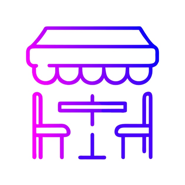 línea de cafetería icono icono gradiente de contorno
