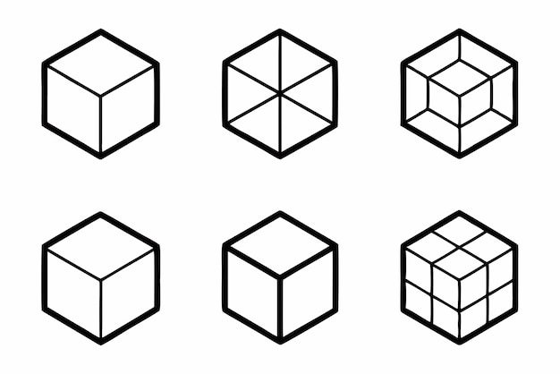 una línea de cajas con las palabras " cubo " en él