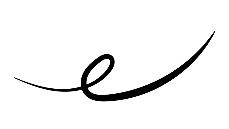 Vector línea de caligrafía curva sencilla línea curva con onda de curva