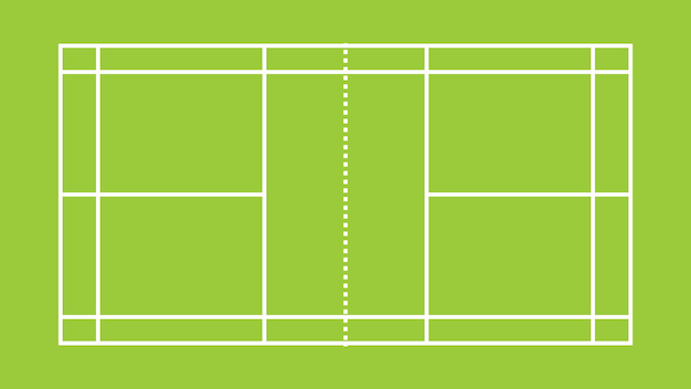 Vector línea de la cancha de bádminton