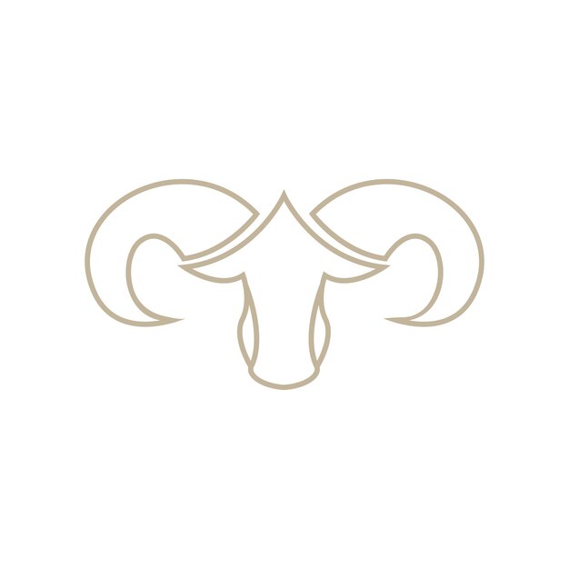 Línea cara Suffolk ovejas logo diseño vector gráfico símbolo icono signo ilustración idea creativa