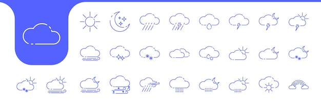 línea del cielo de nubes simple diseño vectorial de íconos modernos