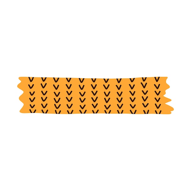 Vector linea de cinta washi de dibujos animados con patrón de tejer garrapatas cinta adhesiva con adornos coloridos cinta escocesa decorativa estética con bordes rasgados para plan de álbumes de recortes artesanía de cuadernos