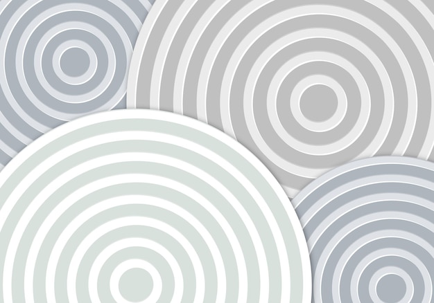 Línea circular en capas de fondo blanco con espacio de copia para texto