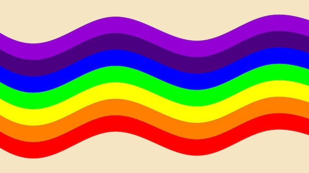 una línea de color arco iris se muestra con una franja de color arko iris