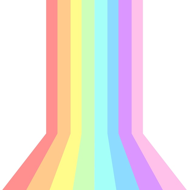 línea de color arco iris sobre un fondo blanco
