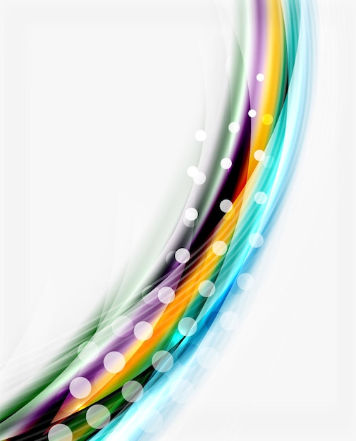 Línea colorida suave en fondo blanco onda abstracta